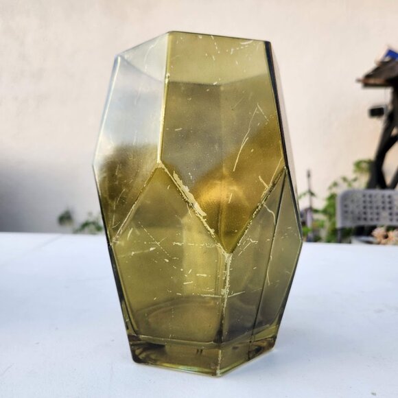 Beautiful Vintage Green Hexagon Vase Terrarium Decor Mid Century Modern Rustic F - Picture 14 of 16